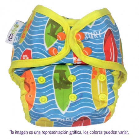 PAÑALES PARA NATACIÓN ALBERCA PLAYA NIÑOS BEBÉSPañal natación bebé Surf. Estampado. Ecopipo.