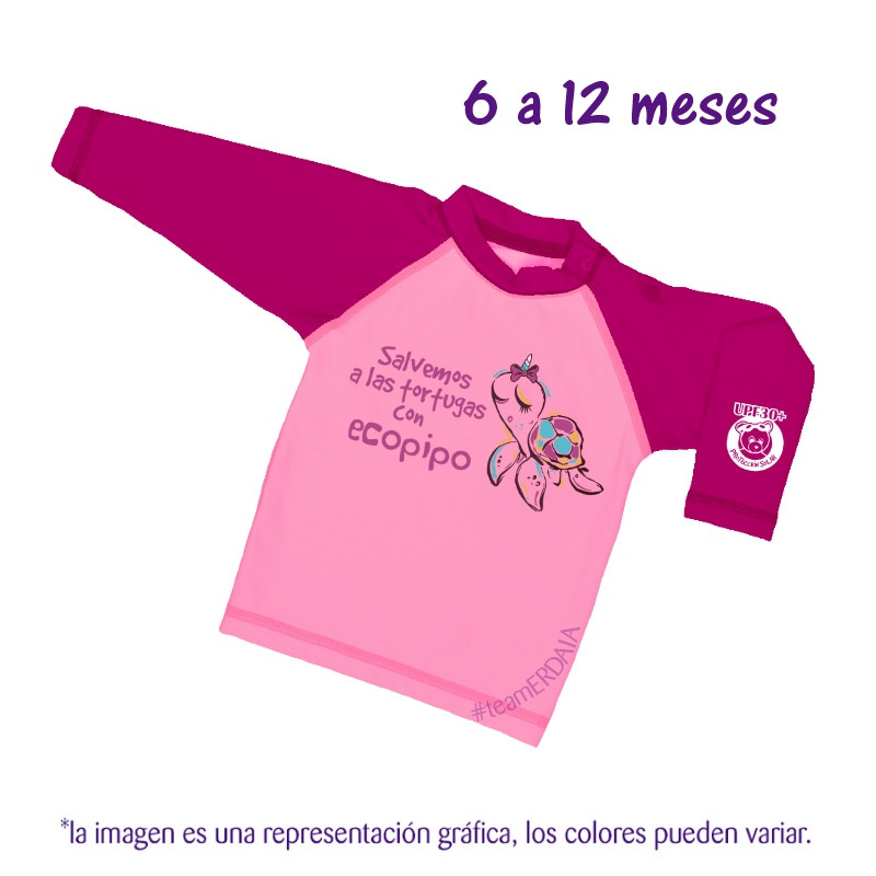 Playera natación 6-12 meses Tortulita. CH. Ecopipo.