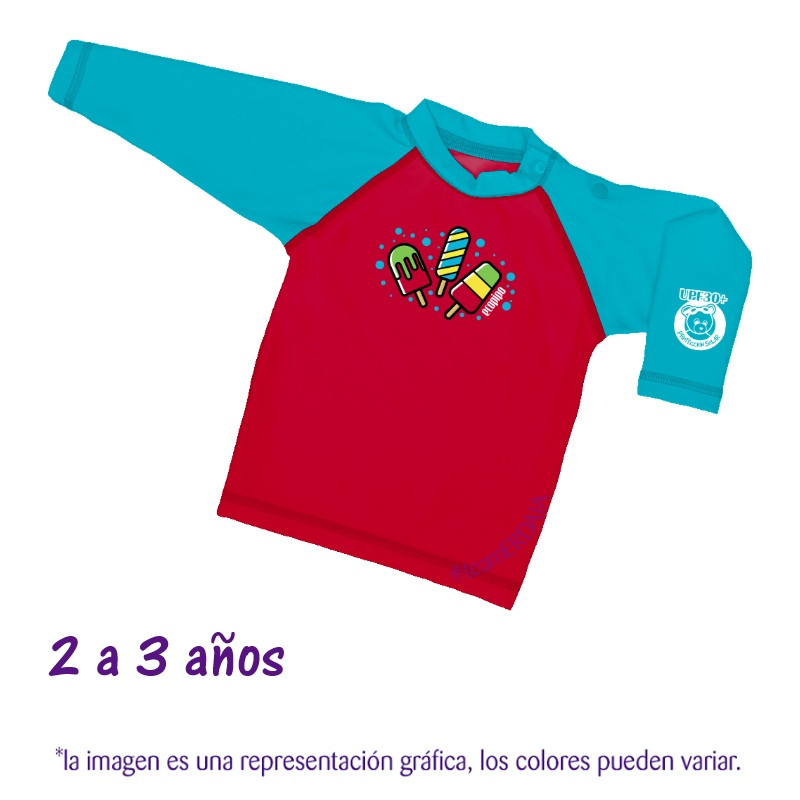 Playera natación 2 a 3 años Paletitas. G. Ecopipo.