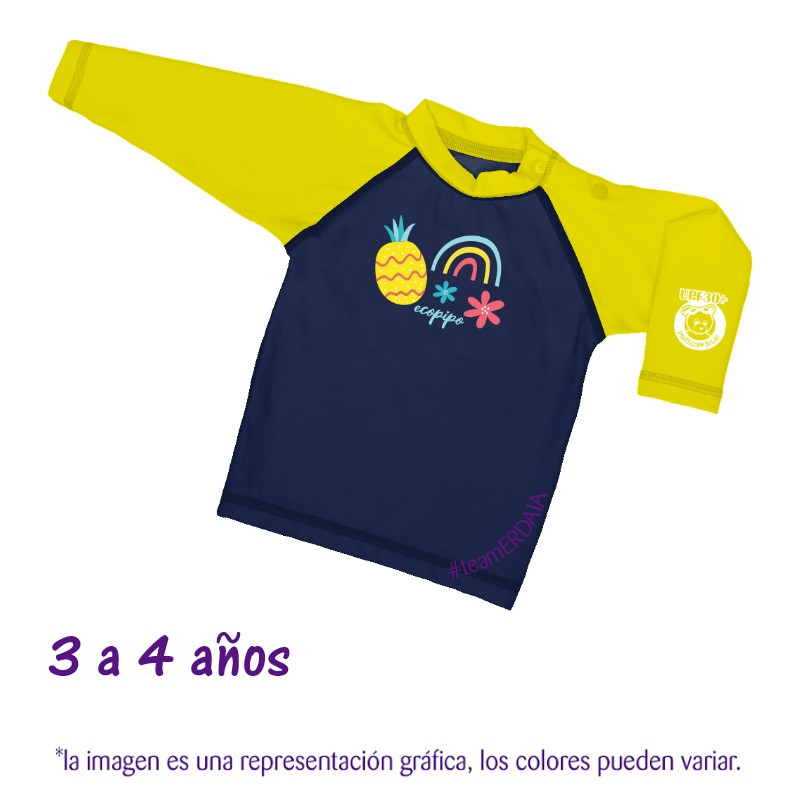 Playera natación 3 a 4 años Verano. XG. Ecopipo.