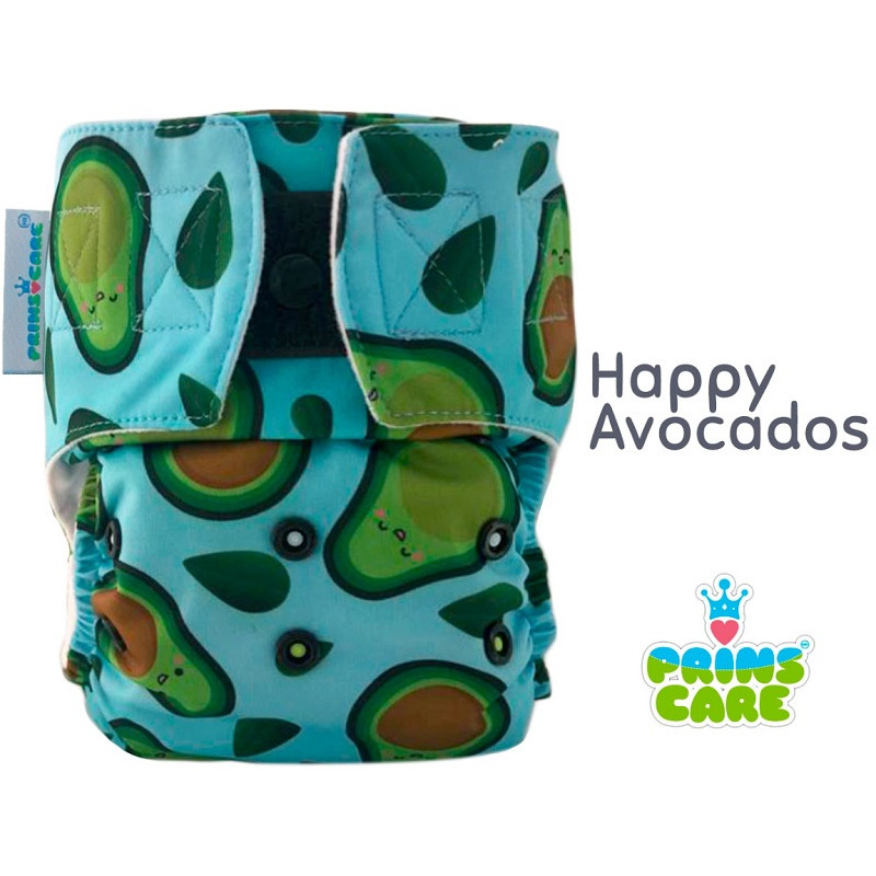 Pañal Prins Care. Happy Avocados. Velcro. Unitalla.