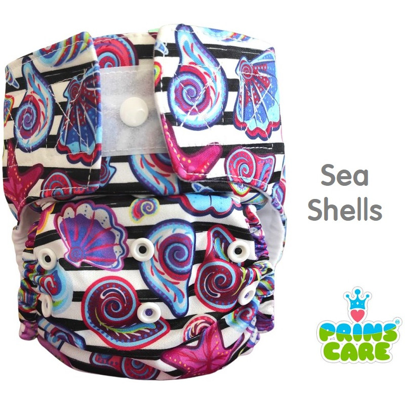 Pañal Prins Care. Sea Shells. Velcro. Unitalla.